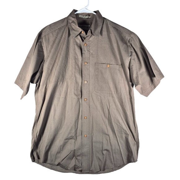 Orvis Shirt Mens M Beige Short Slv Shooting Quilted Buttons Pockets Lightweight - Picture 1 of 5